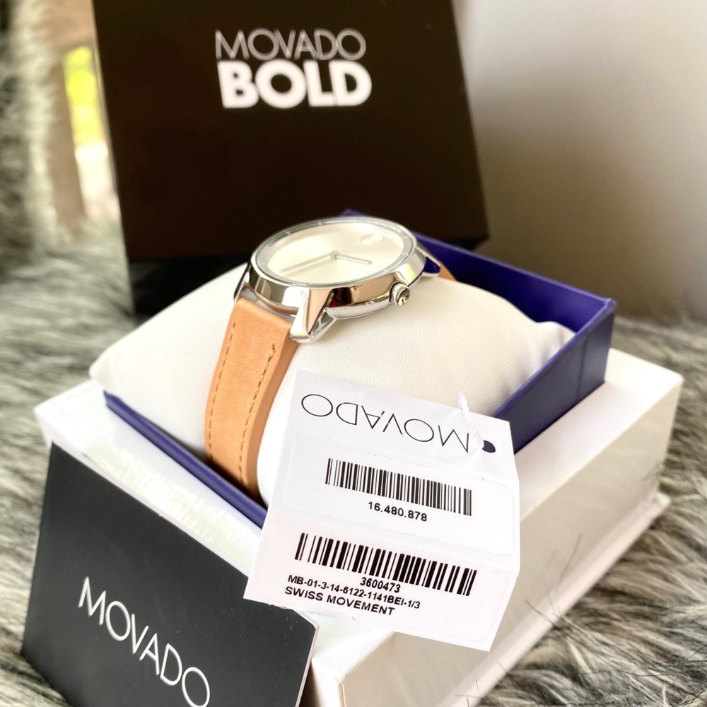 NWT authentic MOVADO Bold leather strap watch - Picture 3 of 7